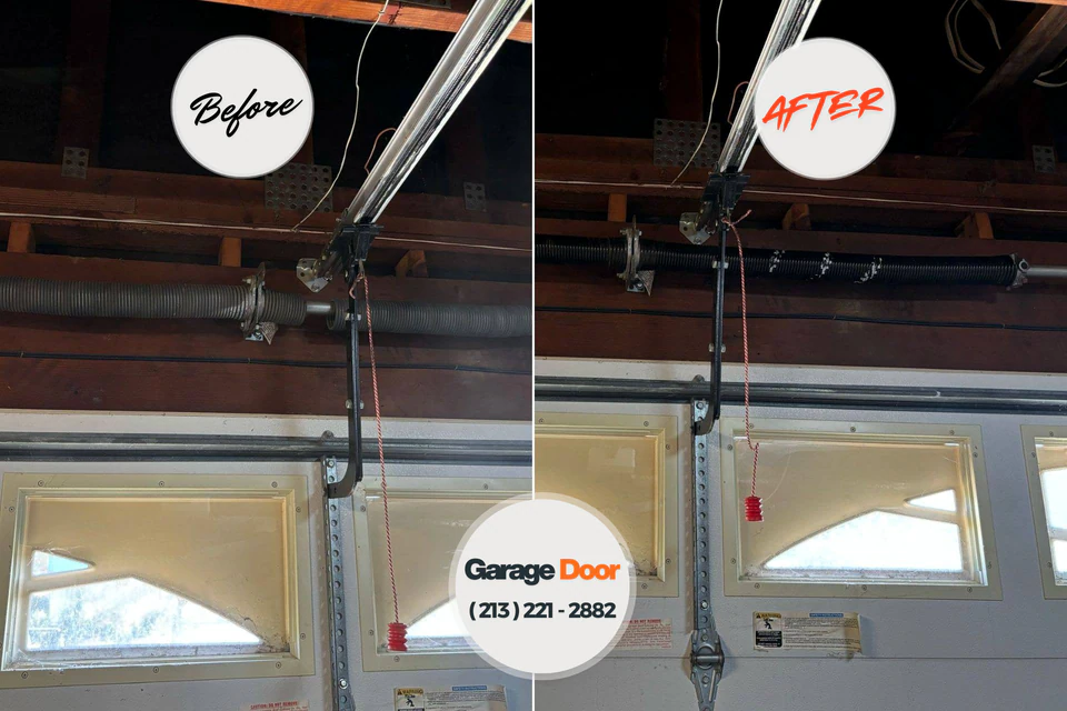 Before and after: garage door repair Kingston Estates, NJ